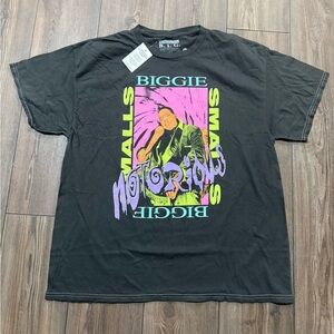 Notorious B.I.G. Biggie Smalls 1995 World Tour Graphic Tee Black S/M NWT